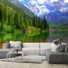 Photo Wallpaper Nature, Mountain Landscape, Lake, Forest Wall Mural Room Home Decor
