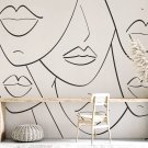 Wall Mural Abstract Women's Faces, Photo Wallpaper for Bedroom Home Decor