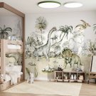 Wall Mural Dinosaur World in Watercolor Style, Photo Wallpaper for Kids Bedroom Home Decor