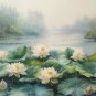 Wall Mural Water Lilies, Forest Lake, Fog, Nature, Photo Wallpaper for Bedroom Home Decor