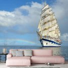Wall Mural Big Sailing Ship, Sea, Calm, Rainbow, Photo Wallpaper for Room Decor Murals