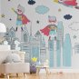Wall Mural Fairy Tale Superheroes in the City, Photo Wallpaper for Kids Room Decor