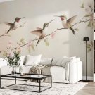 Photo Wallpaper Hummingbird on Flowering Branch, Flowers, Birds, Wall Mural for Room Decor