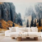 Photo Wallpaper Mountain Canyon, Rocks, Forest, Landscape, Wall Mural for Room Decor