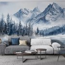 Photo Wallpaper Winter in the Alps, Mountains, Forest, Lake, Nature, Wall Mural for Room Decor