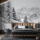 Photo Wallpaper Winter Landscape in the Mountains, Forest, Snow, Nature, Wall Mural for Room Decor