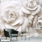 Photo Wallpaper 3D White Roses, Wall Mural for Bedroom Home Decor, Murals