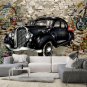 Photo Wallpaper Collage, Graffiti on the Wall, Vintage Car, Wall Mural for Kids Bedroom Decor