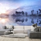 Photo Wallpaper Morning, Sunrise, Fog over the Lake, Nature, Wall Mural for Bedroom Home Decor