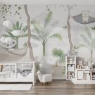 Kids Photo Wallpaper Cute Animals in the Jungle, Wall Mural for Nursery Bedroom Decor, Murals