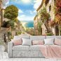 Photo Wallpaper Mediterranean, Ancient Street, Sea, Wall Mural for Room Home Decor, Murals