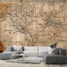Photo Wallpaper Ancient World Map, Wall Mural for Room Home Decor, Murals