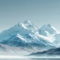 Photo Wallpaper The Snowy Mountains, Winter Landscape, Wall Mural for Room Decor