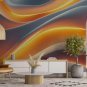 Wall Mural Abstract, Multicolored Waves, Photo Wallpaper for Room Home Decor, Murals
