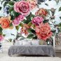 Wall Mural Floral Ornament, Roses, Flowers, Buds, Photo Wallpaper for Room Home Decor, Murals