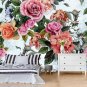Wall Mural Floral Ornament, Roses, Flowers, Buds, Photo Wallpaper for Room Home Decor, Murals
