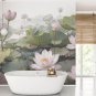 Wall Mural Large Lotus Flowers with Leaves, Photo Wallpaper for Room Home Decor, Murals