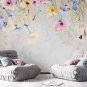 Wall Mural Watercolor, Colorful Flower Arrangement, Photo Wallpaper for Room Home Decor, Murals
