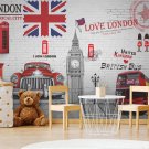 Wall Mural Collage London Landmarks, Photo Wallpaper for Kids Room Home Decor, Murals