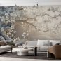 Wall Mural Charming Tree with White Flowers, Photo Wallpaper for Room Home Decor, Murals