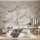 Wall Mural Volumetric Drawing on the Wall with Wavy Lines, Photo Wallpaper for Room Decor