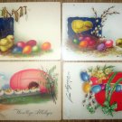 Vintage Germany Postcards, Happy Easter, Easter Eggs, Postcard 1900's Lot of 4pcs