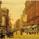 Vintage Postcard USA - Washington Avenue from Sixth Street, St. Louis. Mo, post card 1914