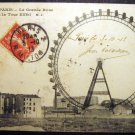 Vintage Postcard France, Paris - Ferris Wheel, post card 1913