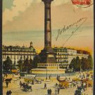 Vintage Postcard France, Paris - Bastille Square, post card 1914