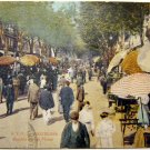 Vintage Postcard Spain, Barcelone - Rambla de las Flores, post card 1922