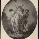 Vintage Postcard France - Louvre Museum, The Three Graces, post card 1900's