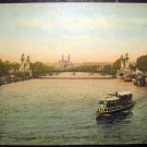 Vintage Postcard France, Paris - View of the Seine, the Alexandre lll bridge 1900's