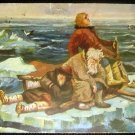 Vintage Postcard Imperial Russia - On the Ice Floe, Artist V. Vasnetsov, post card 1900's