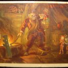 Vintage Soviet USSR Postcard, Tale Golden Key, Buratino, Karabas Barabas post card 1957