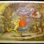 Vintage Soviet USSR Postcard, The Tale Golden Key, Buratino, Pinocchio, Russian post card 1955