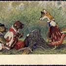 Vintage Soviet Postcard, Hungarian Folk Tales, Two Greedy Bears, Russian post card 1955