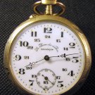 Antique = Besançon = La Reine des montres Pocket Watch, Engraved, Laminated Gold