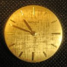 Vintage Swiss = BENDA= Movement 17j for Wrist Watch, Dial Gold Plated Guilloche 1950s Spares/Repairs