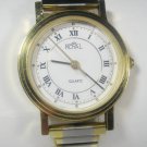 Vintage Swiss = ROYAL = Ladies Quartz Watch Gold / Silver Tone Women's Wrist Watch 1980s