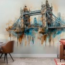 Wall Mural Tower Bridge, Watercolor Style, Photo Wallpaper, Home Decor