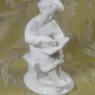 VTG Soviet Porcelain Figure Young Lenin reading a Book, LFZ Lomonosov Factory, USSR 1960s