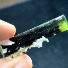 8 Gram Beautiful Green Cap Tourmaline Crystal with Albite Specimen, Raw Mineral
