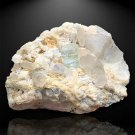 549 Gram Natural Terminated Aquamarine Crystal with Quartz on Matrix