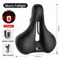 C Black Set_WEST BIKING Thicken Bicycle Saddle Comfortable Shockproof Cycling Seat Hollow Non-slip S