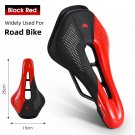 Road Red_WEST BIKING Thicken Bicycle Saddle Comfortable Shockproof Cycling Seat Hollow Non-slip Soft