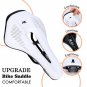 A Black_WEST BIKING Bicycle Saddle Comfortable Bike Seat Wear-resistant PU Leather Hollow Road Bicyc