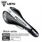 B Carbon Fiber White_LIETU Bicycle Saddle MTB Road Bike Cycling Silicone Skid-proof Saddle Seat Sili