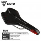D Carbon Fiber Red_LIETU Bicycle Saddle MTB Road Bike Cycling Silicone Skid-proof Saddle Seat Silica
