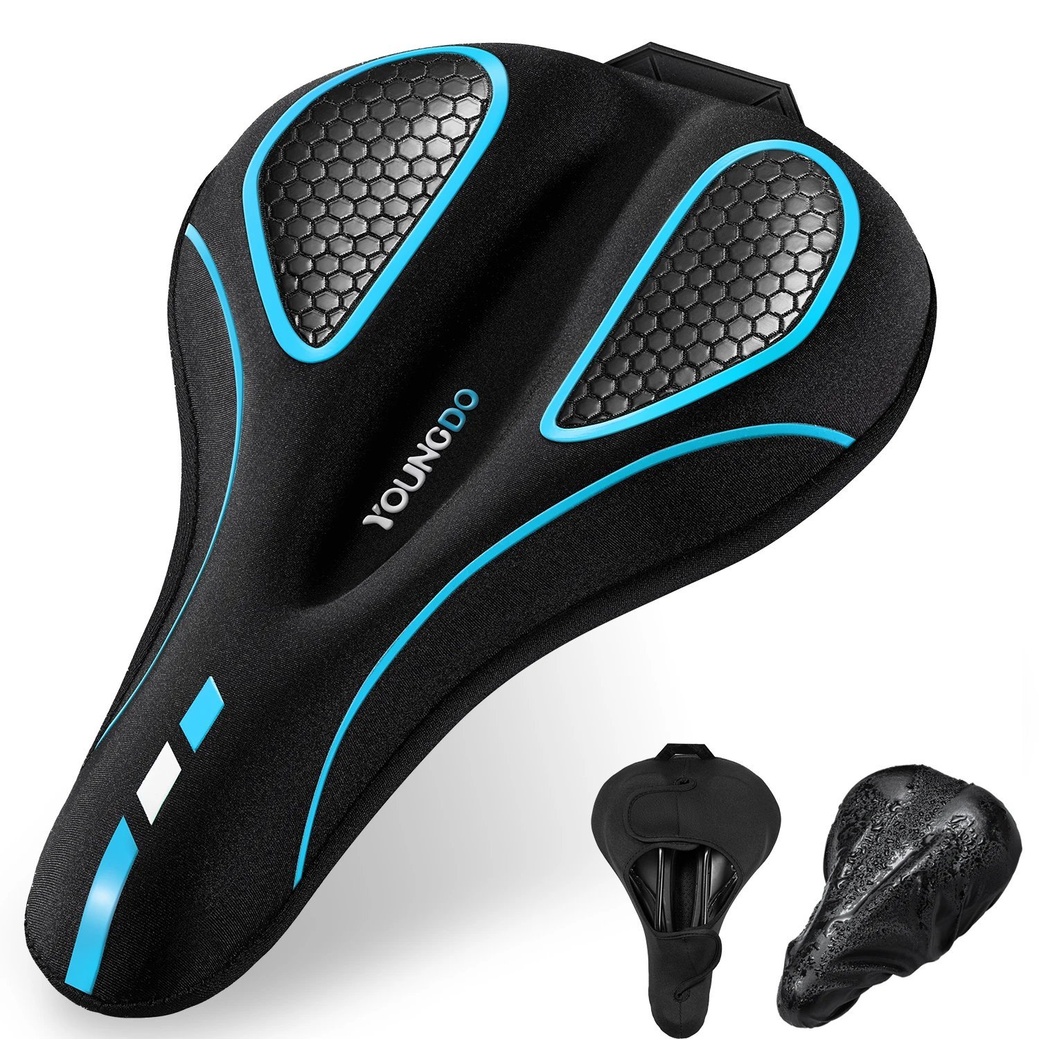 Blue Seat_YOUNGDO Bicycle Saddle Cushion Bike Seat Cover Universal Shock Absorber Mountain Bike Raci