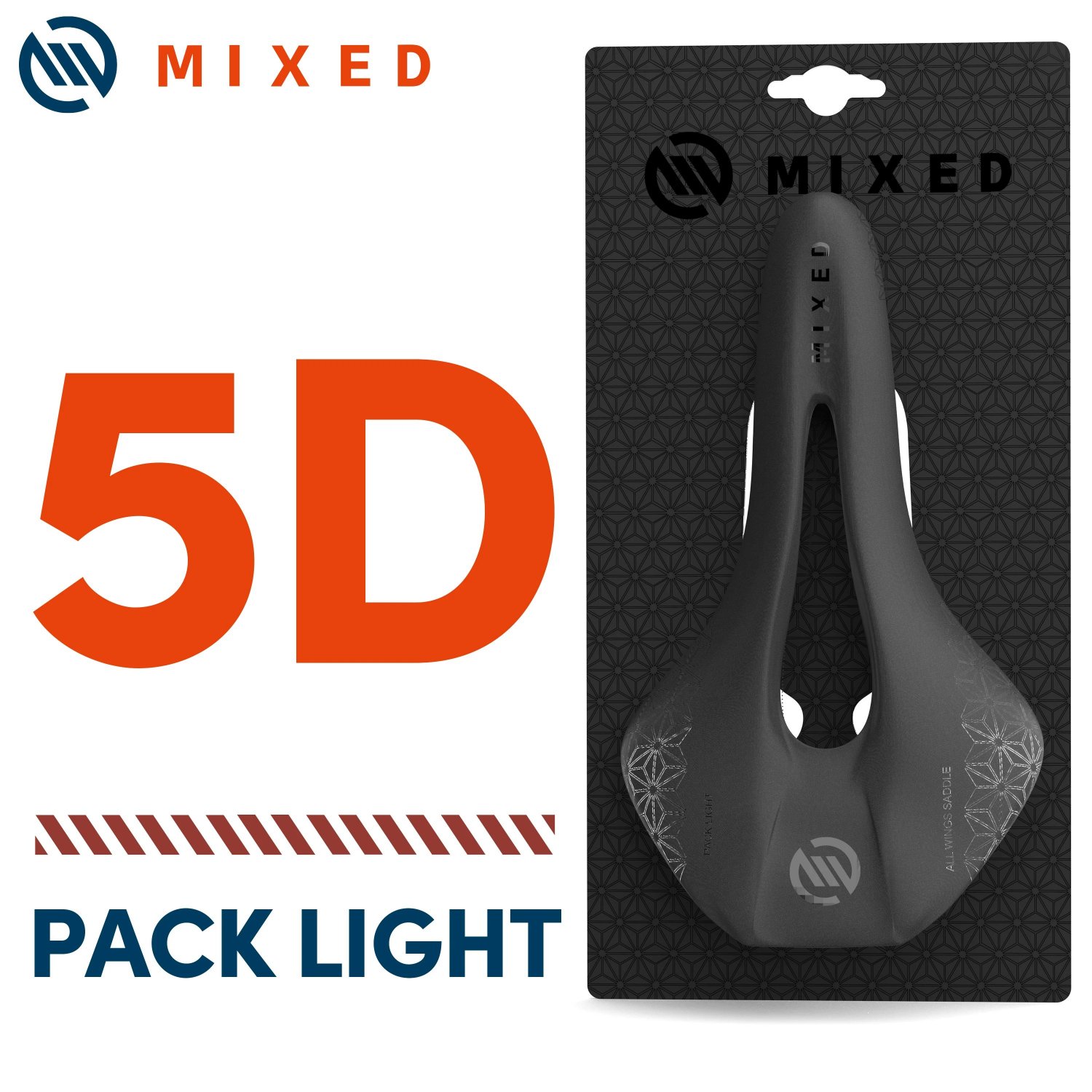 5D 143mm_MIXED Full Carbon Fiber  5D Ultra Pack Light Weight Bike Saddle 143mm 135g for Road MTB Mou